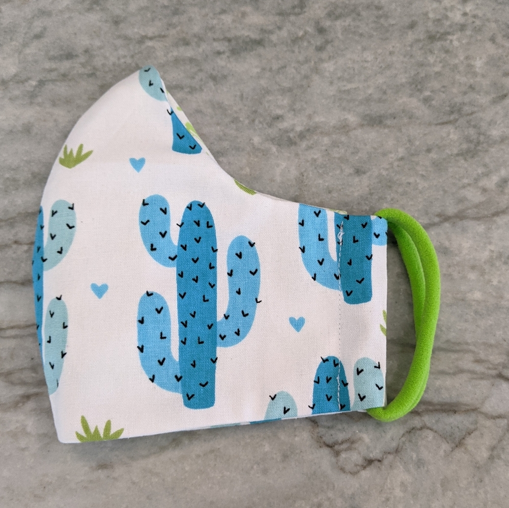 Cactus Cacti Face Mask Blue